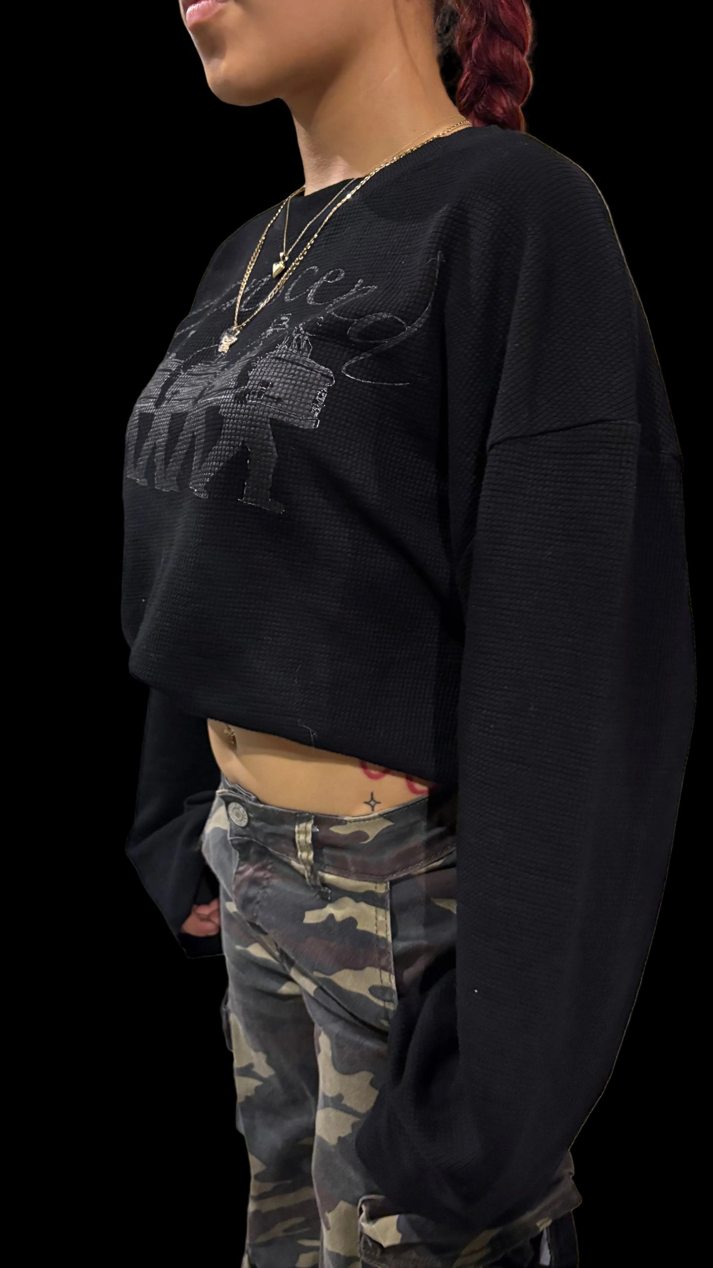 Waffle Knit Relaxed Long Sleeve